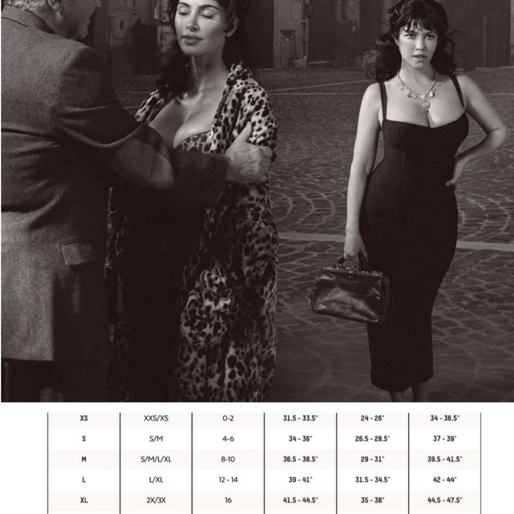 Skims x dolce gabbana black dress - XL